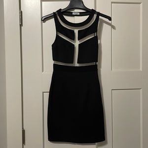 Tobi Geometric Cut Black Dress